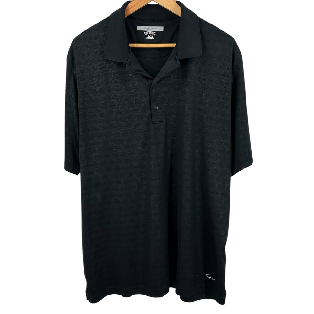 Greg Norman Golf Shirt PLAY DRY Collection‎ Classic Blue & Black Golf Polo – XL